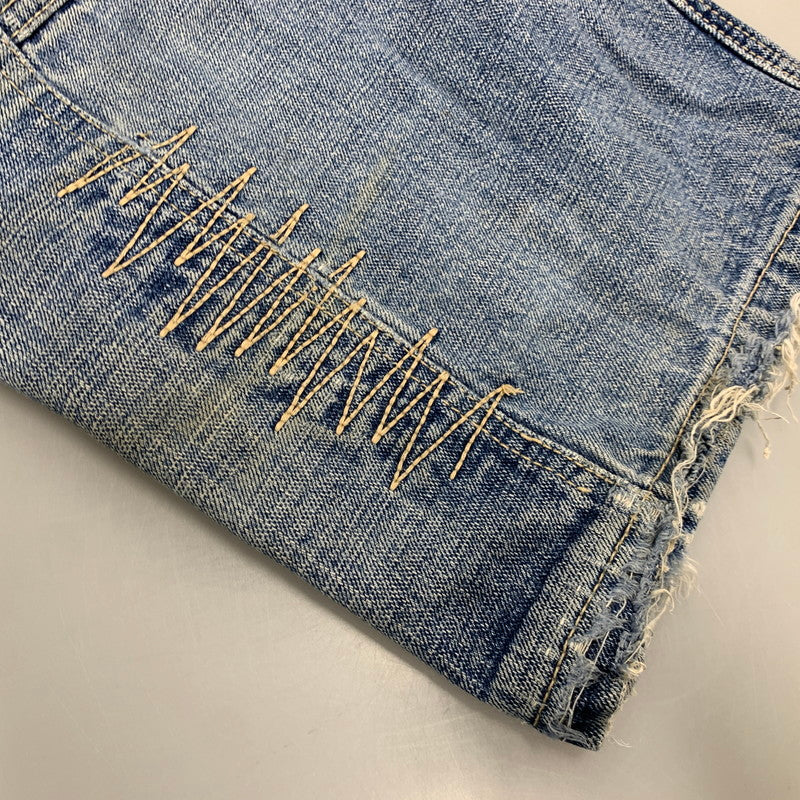 【中古品】【メンズ】 SOUTHPOLE サウスポール BUGGY DENIM PANTS バギーデニムパンツ 刺繍 ツギハギステッチ ジーンズ 157-260608-as-09-izu サイズ：33L カラー：ライトインディゴ 万代Net店
