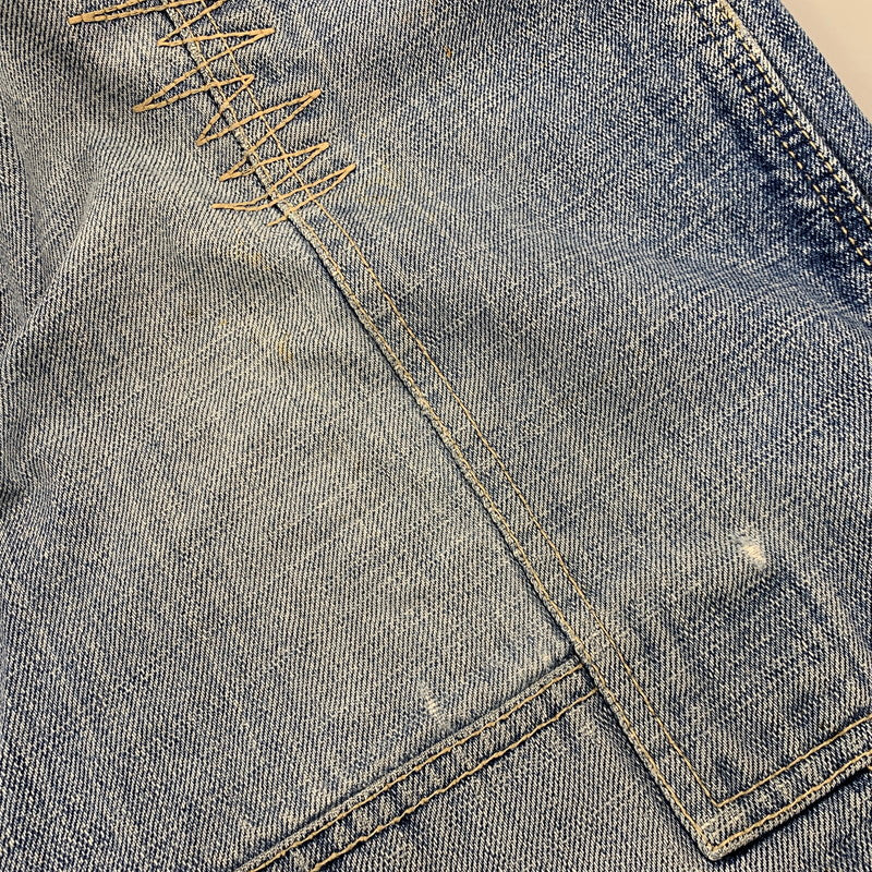 【中古品】【メンズ】 SOUTHPOLE サウスポール BUGGY DENIM PANTS バギーデニムパンツ 刺繍 ツギハギステッチ ジーンズ 157-260608-as-09-izu サイズ：33L カラー：ライトインディゴ 万代Net店