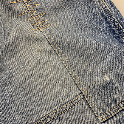 【中古品】【メンズ】 SOUTHPOLE サウスポール BUGGY DENIM PANTS バギーデニムパンツ 刺繍 ツギハギステッチ ジーンズ 157-260608-as-09-izu サイズ：33L カラー：ライトインディゴ 万代Net店
