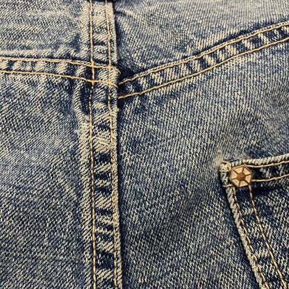 【中古品】【メンズ】 SOUTHPOLE サウスポール BUGGY DENIM PANTS バギーデニムパンツ 刺繍 ツギハギステッチ ジーンズ 157-260608-as-09-izu サイズ：33L カラー：ライトインディゴ 万代Net店