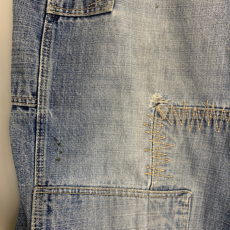 【中古品】【メンズ】 SOUTHPOLE サウスポール BUGGY DENIM PANTS バギーデニムパンツ 刺繍 ツギハギステッチ ジーンズ 157-260608-as-09-izu サイズ：33L カラー：ライトインディゴ 万代Net店