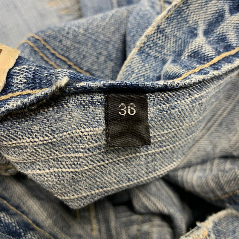 【中古品】【メンズ】 SOUTHPOLE サウスポール BUGGY DENIM PANTS バギーデニムパンツ 刺繍 ツギハギステッチ ジーンズ 157-260608-as-09-izu サイズ：33L カラー：ライトインディゴ 万代Net店