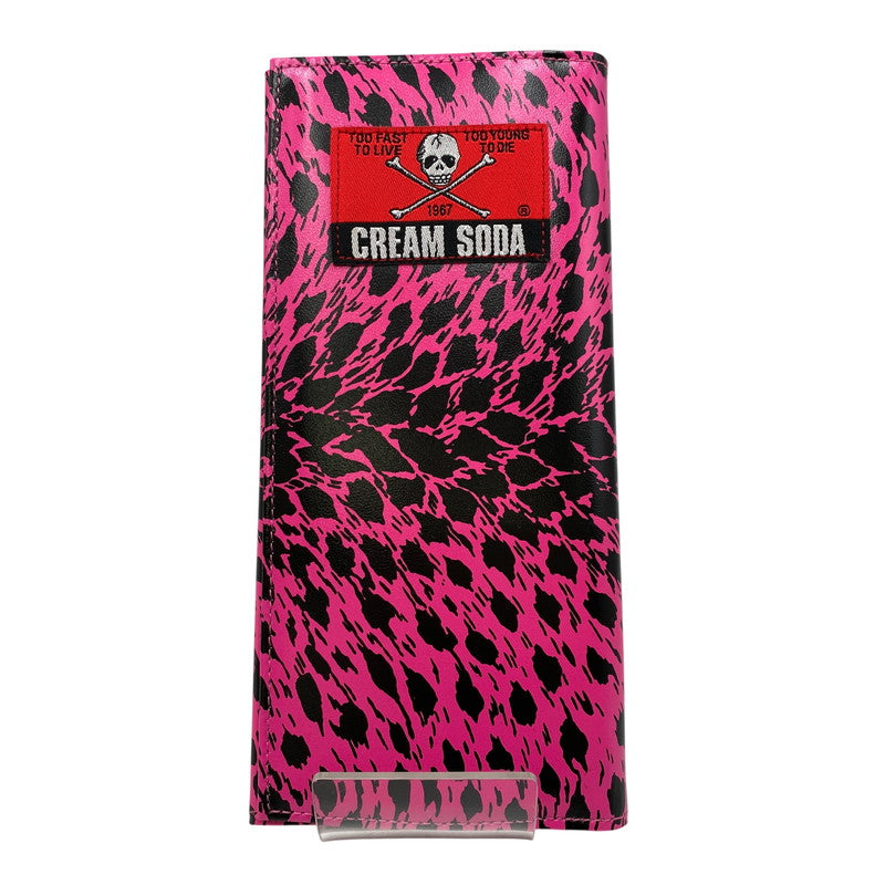 【中古美品】【メンズ/レディース】 CREAM SODA クリームソーダ LONG WALLET ロング ウォレット 長財布 財布 200-260609-ya-14-izu カラー：ピンク 万代Net店