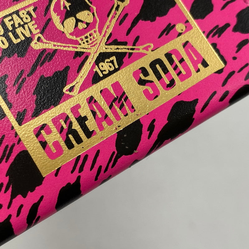 【中古美品】【メンズ/レディース】 CREAM SODA クリームソーダ LONG WALLET ロング ウォレット 長財布 財布 200-260609-ya-14-izu カラー：ピンク 万代Net店