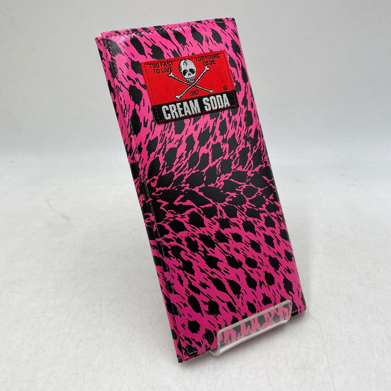 【中古美品】【メンズ/レディース】 CREAM SODA クリームソーダ LONG WALLET ロング ウォレット 長財布 財布 200-260609-ya-14-izu カラー：ピンク 万代Net店