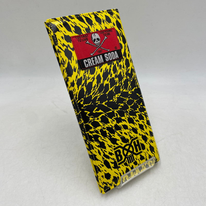 【中古美品】【メンズ/レディース】 CREAM SODA クリームソーダ × BOUNTY HUNTER バウンティ ハンター LONG WALLET ロング ウォレット 長財布 財布 200-260609-ya-13-izu カラー：イエロー 万代Net店