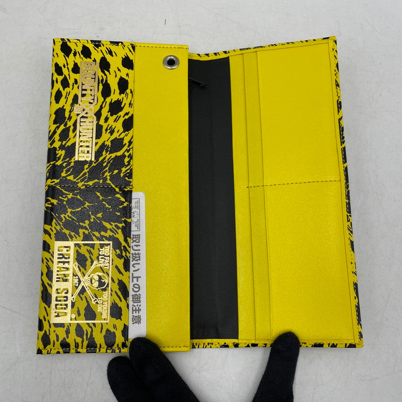 【中古美品】【メンズ/レディース】 CREAM SODA クリームソーダ × BOUNTY HUNTER バウンティ ハンター LONG WALLET ロング ウォレット 長財布 財布 200-260609-ya-13-izu カラー：イエロー 万代Net店