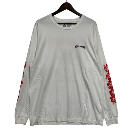 【中古品】【メンズ】 CHALLENGER チャレンジャー LS HIBISCUS TEE ロングスリーブ ハイビスカス ティー トップス 長袖 142-260622-cs-08-izu サイズ：L カラー：ホワイト 万代Net店