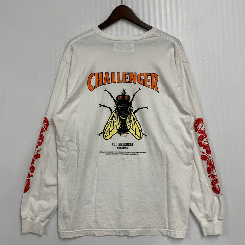 【中古品】【メンズ】 CHALLENGER チャレンジャー LS HIBISCUS TEE ロングスリーブ ハイビスカス ティー トップス 長袖 142-260622-cs-08-izu サイズ：L カラー：ホワイト 万代Net店