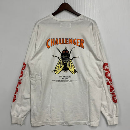 【中古品】【メンズ】 CHALLENGER チャレンジャー LS HIBISCUS TEE ロングスリーブ ハイビスカス ティー トップス 長袖 142-260622-cs-08-izu サイズ：L カラー：ホワイト 万代Net店