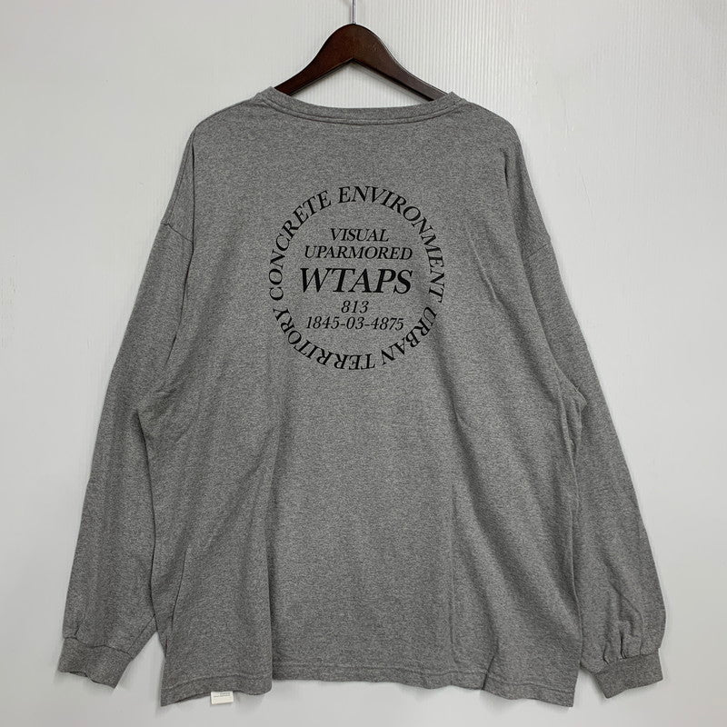 【中古品】【メンズ】 WTAPS ダブルタップス URBAN TRANSITION LS COTTON アーバン トランジション ロングスリーブ コットン Tシャツ トップス 142-260620-kh-11-izu サイズ：03 カラー：グレー 万代Net店