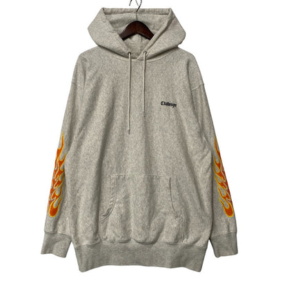 【中古品】【メンズ】 CHALLENGER チャレンジャー FLAMES HOODIE フレイムス フーディー パーカー トップス 142-260610-kh-06-izu サイズ：L カラー：グレー系 万代Net店