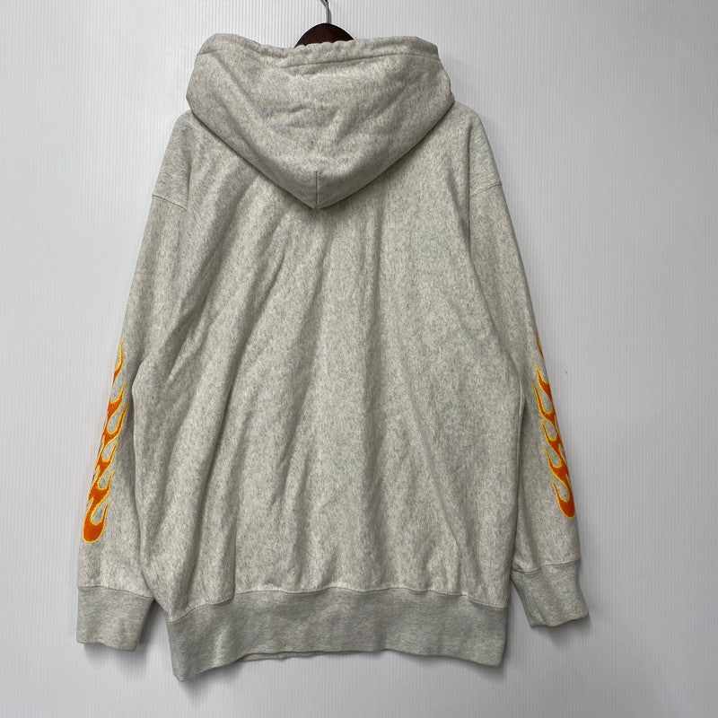【中古品】【メンズ】 CHALLENGER チャレンジャー FLAMES HOODIE フレイムス フーディー パーカー トップス 142-260610-kh-06-izu サイズ：L カラー：グレー系 万代Net店