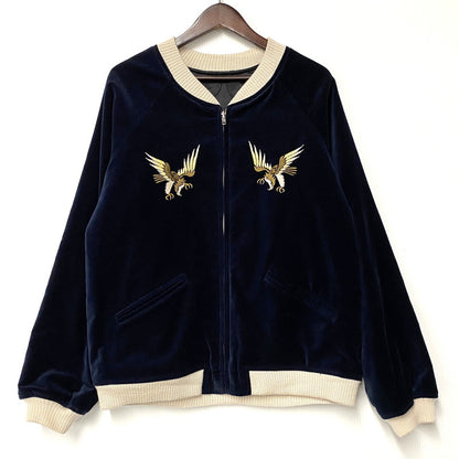 【中古品】【メンズ】 RADIALL ラディアル RAD-17AW-JK002 FAR EAST SOUVENIR JACKET スーベニア ジャケット アウター 142-260610-kh-05-izu サイズ：M カラー：ネイビー×ブラック 万代Net店