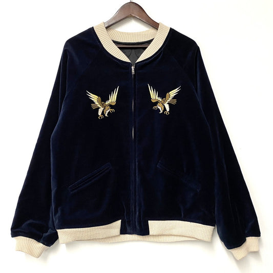 【中古品】【メンズ】 RADIALL ラディアル RAD-17AW-JK002 FAR EAST SOUVENIR JACKET スーベニア ジャケット アウター 142-260610-kh-05-izu サイズ：M カラー：ネイビー×ブラック 万代Net店