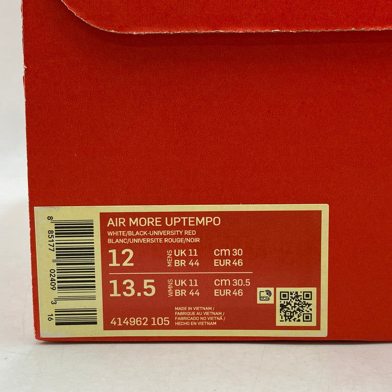 【中古品】【メンズ】 NIKE ナイキ 414962-105 AIR MORE UPTEMPO (2020) エア モア アップテンポ スニーカー シューズ 靴 160-260609-cs-02-izu サイズ：30cm カラー：WHITE/BLACK-UNIVERSITY RED 万代Net店