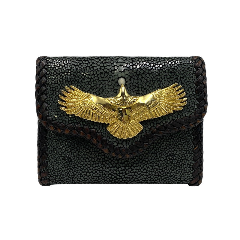 【現状渡し品】【メンズ/レディース】 SAAD -ARIF COLLECTION- サード アリフコレクション EAGLE CUSTOM STINGRAY LEATHER COIN CASE イーグル カスタム スティングレイ レザー コインケース 財布 200-260610-kh-01-izu 万代Net店