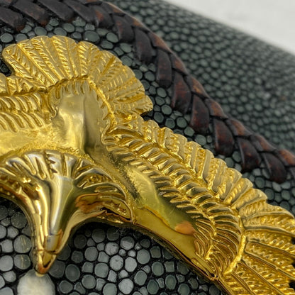【現状渡し品】【メンズ/レディース】 SAAD -ARIF COLLECTION- サード アリフコレクション EAGLE CUSTOM STINGRAY LEATHER COIN CASE イーグル カスタム スティングレイ レザー コインケース 財布 200-260610-kh-01-izu 万代Net店