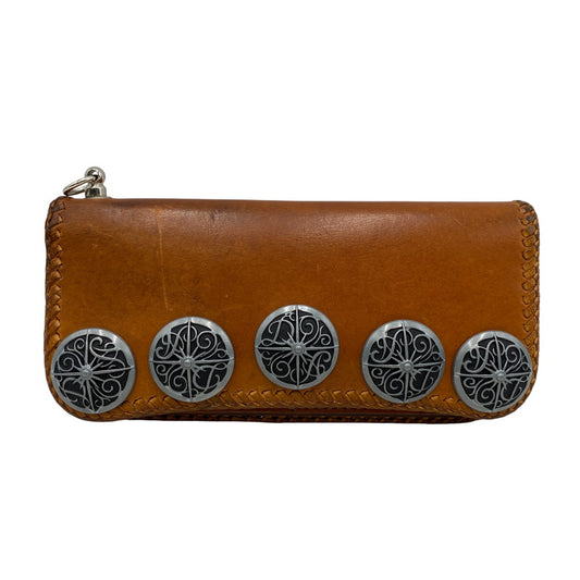 【中古品】【メンズ/レディース】 SAAD サード LEATHER CONCHO LONG WALLET レザー コンチョ ロング ウォレット 財布 200-260610-kh-02-izu カラー：ブラウン 万代Net店