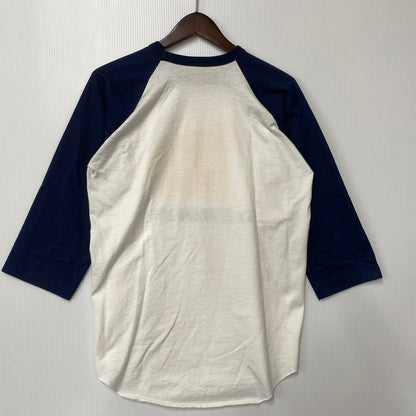 【中古品】【メンズ】 SCREEN STARS スクリーンスターズ 白タグ 80S USA製 企業ロゴ "ST.CROIX RODS" RAGLAN LS TEE ラグラン ロングスリーブ ティー トップス 七分丈 146-260624-cs-10-izu サイズ：L カラー：ホワイト×ネイビー 万代Net店