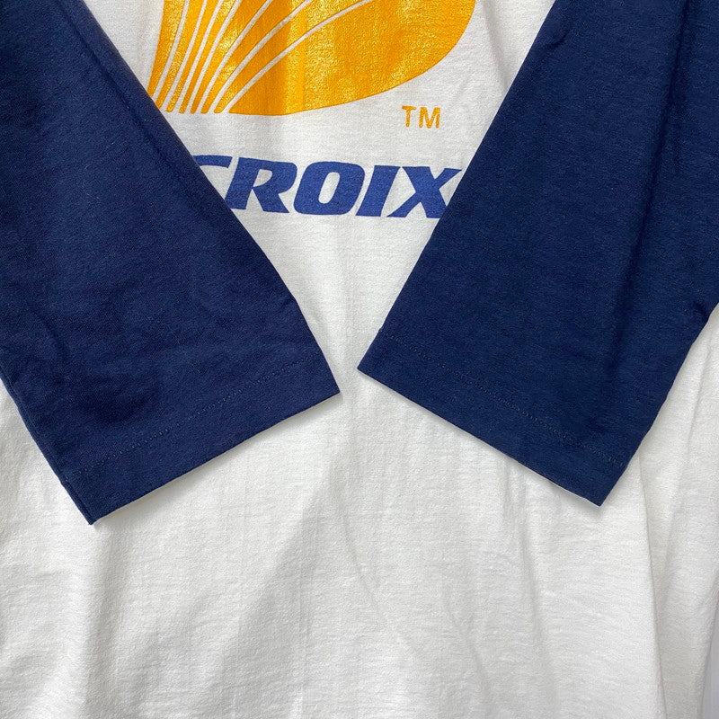 【中古品】【メンズ】 SCREEN STARS スクリーンスターズ 白タグ 80S USA製 企業ロゴ "ST.CROIX RODS" RAGLAN LS TEE ラグラン ロングスリーブ ティー トップス 七分丈 146-260624-cs-10-izu サイズ：L カラー：ホワイト×ネイビー 万代Net店