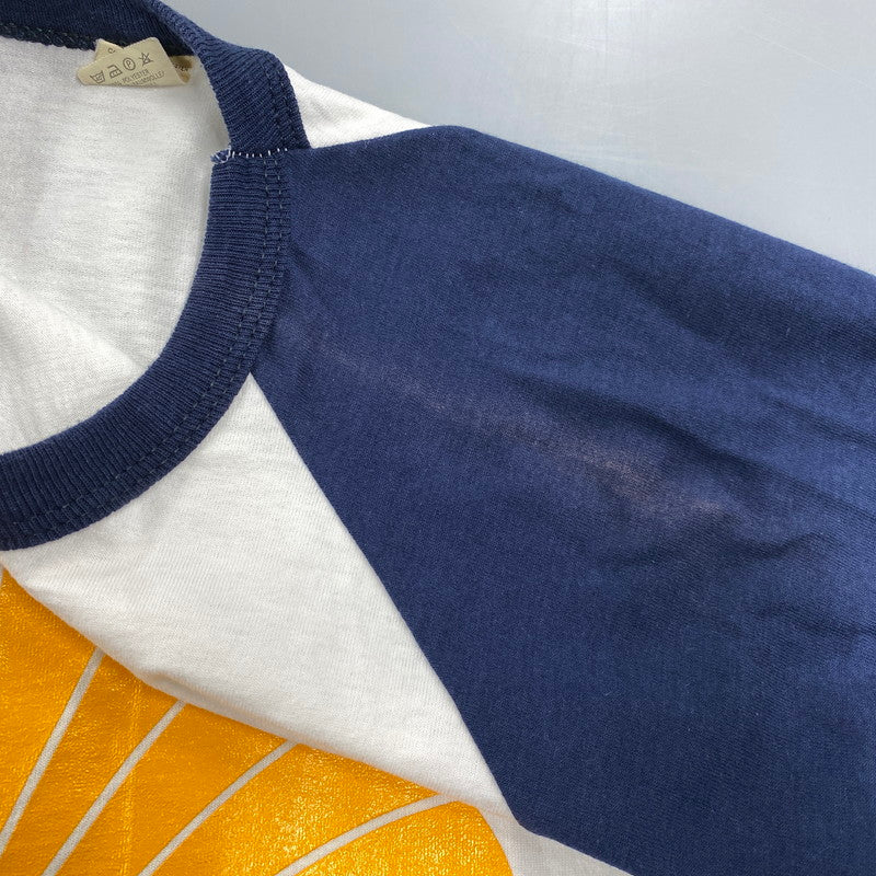 【中古品】【メンズ】 SCREEN STARS スクリーンスターズ 白タグ 80S USA製 企業ロゴ "ST.CROIX RODS" RAGLAN LS TEE ラグラン ロングスリーブ ティー トップス 七分丈 146-260624-cs-10-izu サイズ：L カラー：ホワイト×ネイビー 万代Net店
