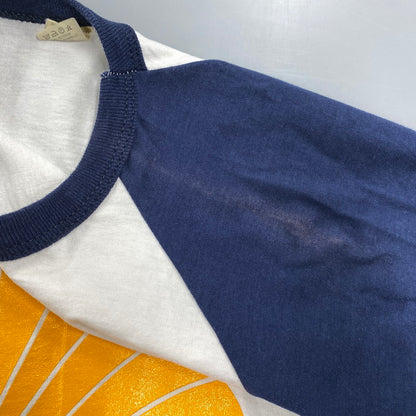 【中古品】【メンズ】 SCREEN STARS スクリーンスターズ 白タグ 80S USA製 企業ロゴ "ST.CROIX RODS" RAGLAN LS TEE ラグラン ロングスリーブ ティー トップス 七分丈 146-260624-cs-10-izu サイズ：L カラー：ホワイト×ネイビー 万代Net店