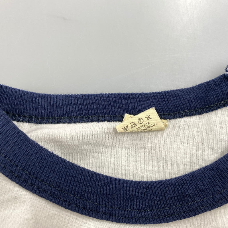 【中古品】【メンズ】 SCREEN STARS スクリーンスターズ 白タグ 80S USA製 企業ロゴ "ST.CROIX RODS" RAGLAN LS TEE ラグラン ロングスリーブ ティー トップス 七分丈 146-260624-cs-10-izu サイズ：L カラー：ホワイト×ネイビー 万代Net店