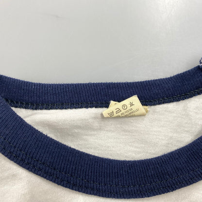 【中古品】【メンズ】 SCREEN STARS スクリーンスターズ 白タグ 80S USA製 企業ロゴ "ST.CROIX RODS" RAGLAN LS TEE ラグラン ロングスリーブ ティー トップス 七分丈 146-260624-cs-10-izu サイズ：L カラー：ホワイト×ネイビー 万代Net店