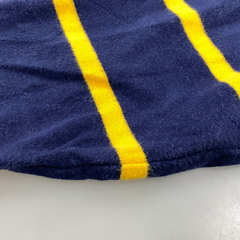 【中古品】【メンズ】 POLO BY RALPH LAUREN ポロバイラルフローレン 90S エンブレム刺繍 BORDER SWEAT SHIRT ボーダー スウェット シャツ トップス 長袖 146-260624-cs-11-izu サイズ：L カラー：ネイビー×イエロー 万代Net店