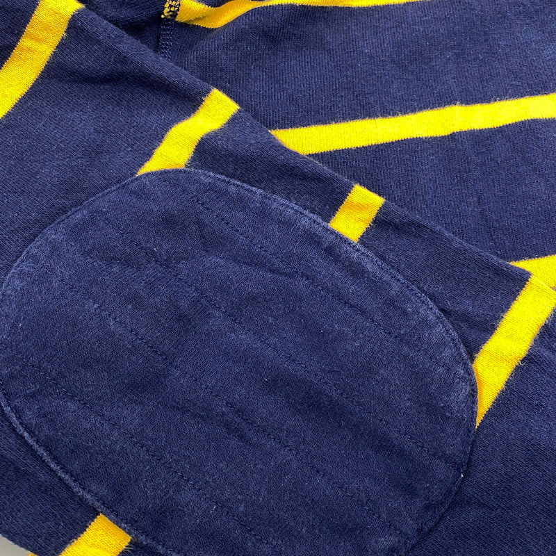 【中古品】【メンズ】 POLO BY RALPH LAUREN ポロバイラルフローレン 90S エンブレム刺繍 BORDER SWEAT SHIRT ボーダー スウェット シャツ トップス 長袖 146-260624-cs-11-izu サイズ：L カラー：ネイビー×イエロー 万代Net店