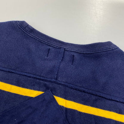 【中古品】【メンズ】 POLO BY RALPH LAUREN ポロバイラルフローレン 90S エンブレム刺繍 BORDER SWEAT SHIRT ボーダー スウェット シャツ トップス 長袖 146-260624-cs-11-izu サイズ：L カラー：ネイビー×イエロー 万代Net店