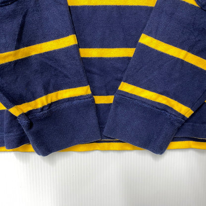 【中古品】【メンズ】 POLO BY RALPH LAUREN ポロバイラルフローレン 90S エンブレム刺繍 BORDER SWEAT SHIRT ボーダー スウェット シャツ トップス 長袖 146-260624-cs-11-izu サイズ：L カラー：ネイビー×イエロー 万代Net店