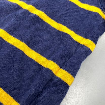 【中古品】【メンズ】 POLO BY RALPH LAUREN ポロバイラルフローレン 90S エンブレム刺繍 BORDER SWEAT SHIRT ボーダー スウェット シャツ トップス 長袖 146-260624-cs-11-izu サイズ：L カラー：ネイビー×イエロー 万代Net店