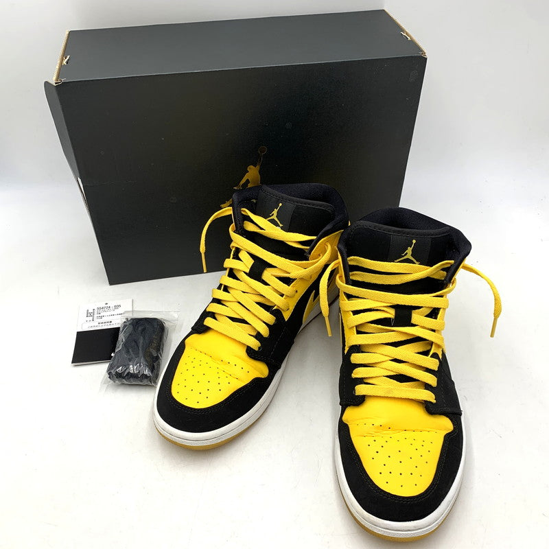 【中古品】【メンズ】 NIKE ナイキ 554724-035 AIR JORDAN エア ジョーダン1 RETRO MID レトロ ミッド NEW LOVE ニュー ラブ (2017) スニーカー シューズ 靴 160-260625-ya-11-izu サイズ：28cm カラー：ブラック×イエロー 万代Net店