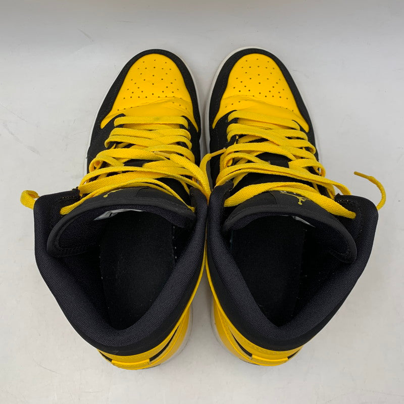 【中古品】【メンズ】 NIKE ナイキ 554724-035 AIR JORDAN エア ジョーダン1 RETRO MID レトロ ミッド NEW LOVE ニュー ラブ (2017) スニーカー シューズ 靴 160-260625-ya-11-izu サイズ：28cm カラー：ブラック×イエロー 万代Net店