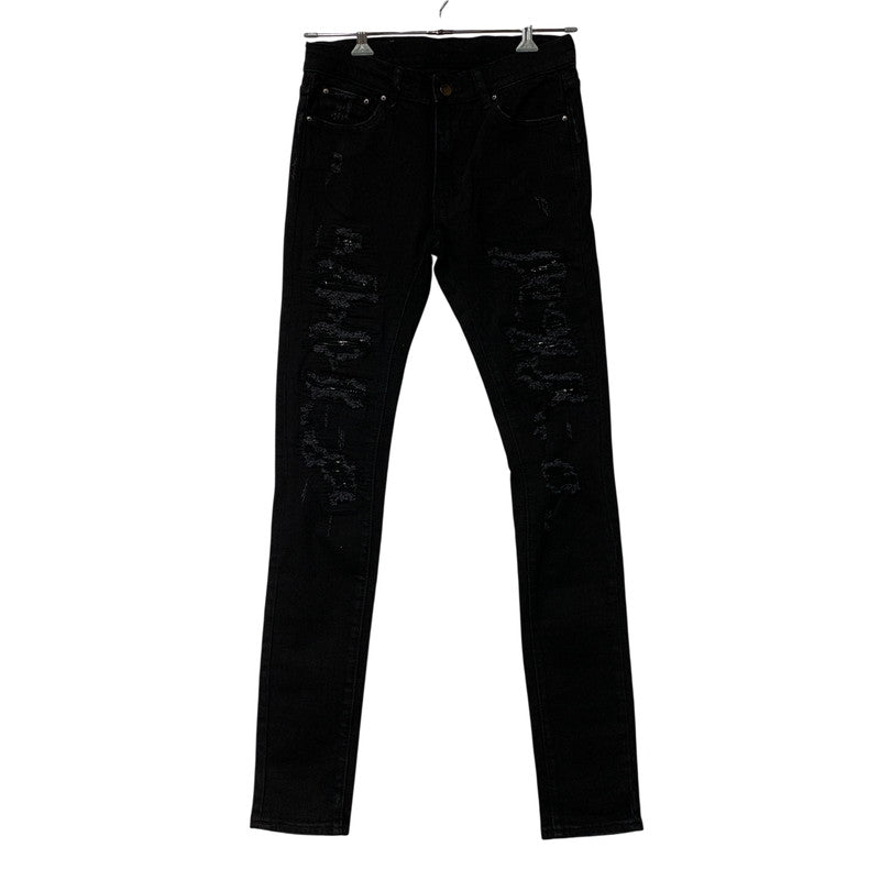 【中古品】【メンズ】 MNML ミニマル X165 PAISLEY STRETCH DENIM PANTS ペイズリー ストレッチ デニム パンツ ボトムス ズボン 153-260611-cs-06-izu サイズ：W30 カラー：ブラック 万代Net店
