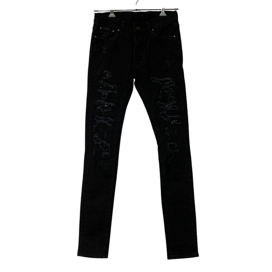 【中古品】【メンズ】 MNML ミニマル X165 PAISLEY STRETCH DENIM PANTS ペイズリー ストレッチ デニム パンツ ボトムス ズボン 153-260611-cs-06-izu サイズ：W30 カラー：ブラック 万代Net店
