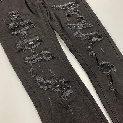 【中古品】【メンズ】 MNML ミニマル X165 PAISLEY STRETCH DENIM PANTS ペイズリー ストレッチ デニム パンツ ボトムス ズボン 153-260611-cs-06-izu サイズ：W30 カラー：ブラック 万代Net店