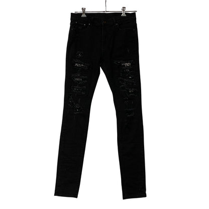 【中古品】【メンズ】 MNML ミニマル X165 PAISLEY STRETCH DENIM PANTS ペイズリー ストレッチ デニム パンツ ボトムス ズボン 153-260611-cs-05-izu サイズ：W32 カラー：ブラック 万代Net店