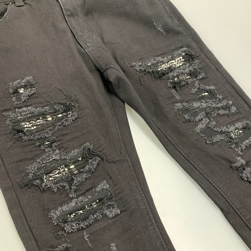 【中古品】【メンズ】 MNML ミニマル X165 PAISLEY STRETCH DENIM PANTS ペイズリー ストレッチ デニム パンツ ボトムス ズボン 153-260611-cs-05-izu サイズ：W32 カラー：ブラック 万代Net店