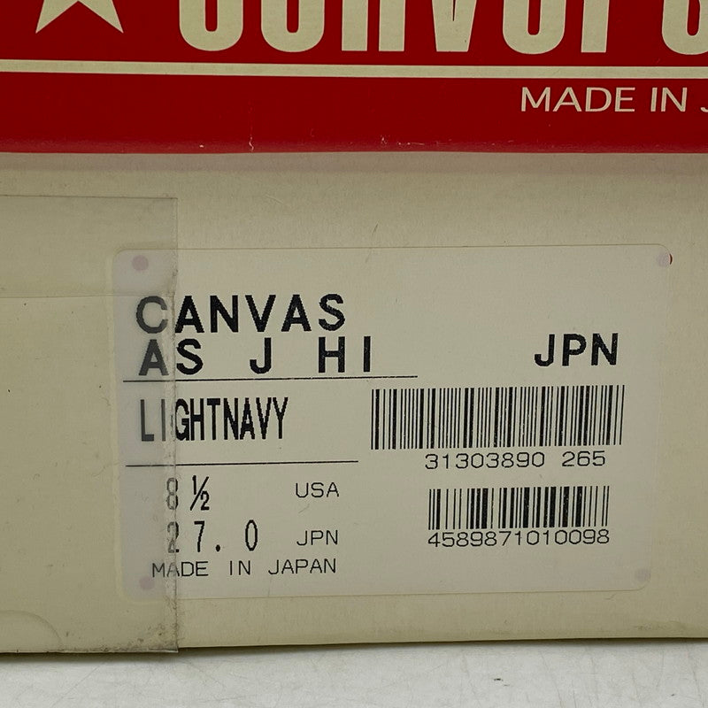 【中古品】【メンズ】 CONVERSE コンバース CANVAS ALL STAR J HI キャンバス オール スター スニーカー シューズ 靴 162-260611-cs-15-izu サイズ：US 8 1/2 カラー：LIGHT NAVY 万代Net店