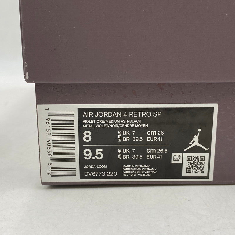 【中古品】【メンズ/レディース】 NIKE ナイキ × A MA MANIERE アママニエール DV6773-220 AIR JORDAN 4 エア ジョーダン 4 スニーカー 靴 160-260611-kh-10-izu サイズ：26 カラー：VIOLET ORE/MEDIUM ASH-BLACK 万代Net店