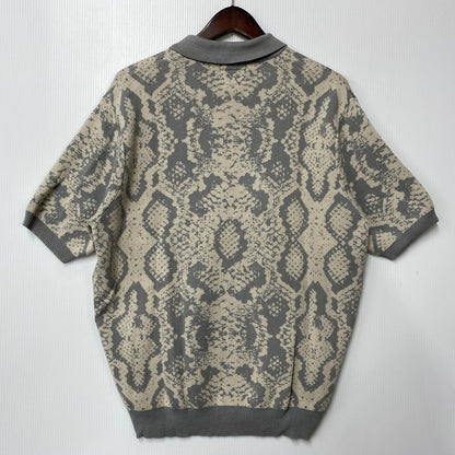 【中古品】【メンズ】 HUF ハフ KN00494 INSTINCT BOWLING SWEATER インスティンクト ボウリング セーター トップス 半袖 142-260624-cs-17-izu サイズ：M カラー：グレー系×ベージュ 万代Net店