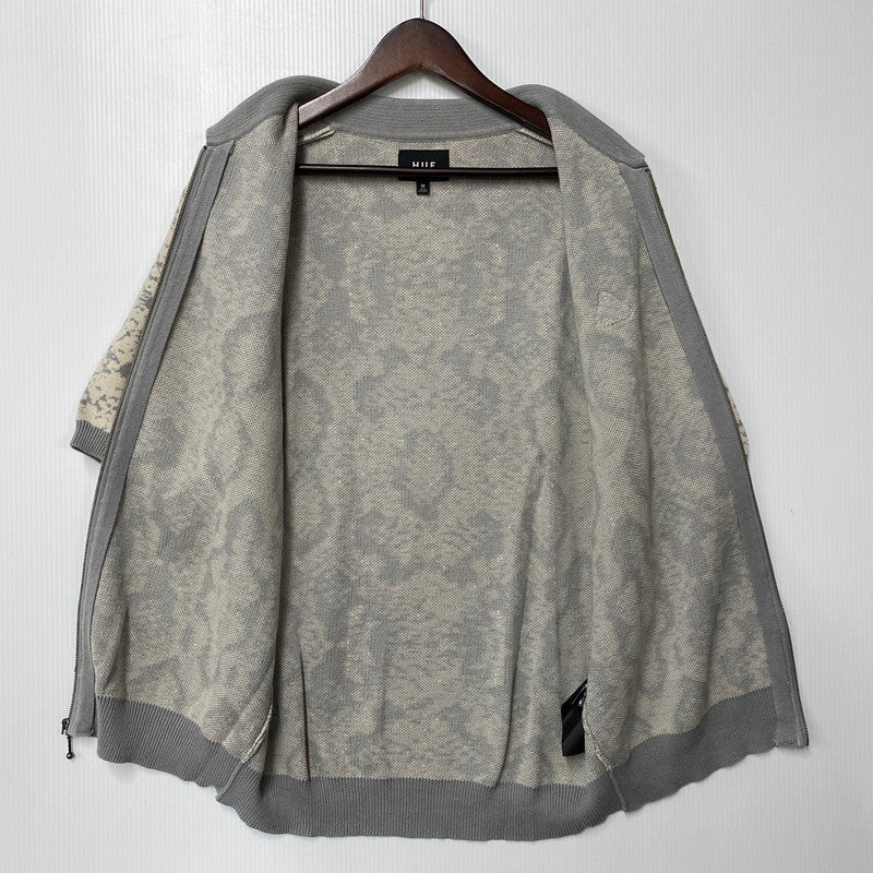 【中古品】【メンズ】 HUF ハフ KN00494 INSTINCT BOWLING SWEATER インスティンクト ボウリング セーター トップス 半袖 142-260624-cs-17-izu サイズ：M カラー：グレー系×ベージュ 万代Net店