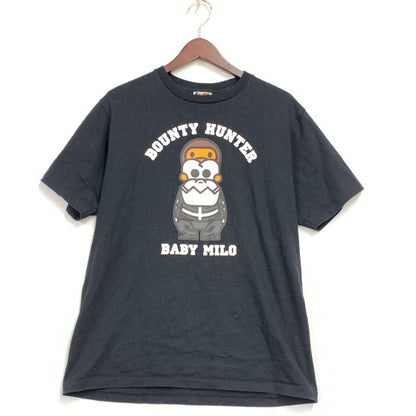 【中古品】【メンズ】 A BATHING APE アベイシングエイプ × BOUNTY HUNTER バウンティ ハンター BABY MILO ベイビーマイロ S S TEE ショートスリーブ Tシャツ トップス 半袖 142-260612-ya-05-izu サイズ：L カラー：ブラック 万代Net店