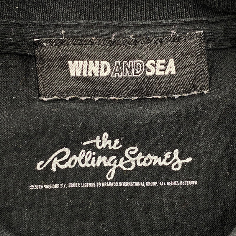 【中古品】【メンズ】 WIND AND SEA × THE ROLLING STONES ウィンダンシ―×ザ ローリングストーンズ 25SS WDS SS TEE ショートスリーブ ティー トップス 半袖 142-260613-cs-02-izu サイズ：L カラー：ブラック 万代Net店