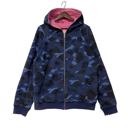 【中古品】【メンズ】 BAPE BY A BATHING APE ベイプ バイ アベイシングエイプ MILO BAPE REVERSIBLE ZIP HOODIE マイロ ベイプ リバーシブル ジップ フーディー トップス 長袖 142-260613-cs-03-izu サイズ：不明 カラー：ネイビー系/ピンク 万代Net店