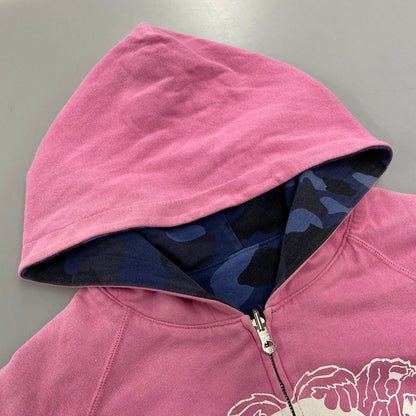 【中古品】【メンズ】 BAPE BY A BATHING APE ベイプ バイ アベイシングエイプ MILO BAPE REVERSIBLE ZIP HOODIE マイロ ベイプ リバーシブル ジップ フーディー トップス 長袖 142-260613-cs-03-izu サイズ：不明 カラー：ネイビー系/ピンク 万代Net店