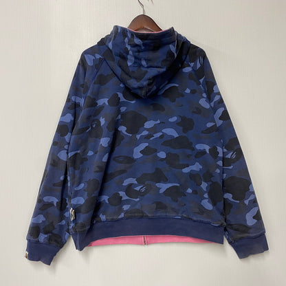 【中古品】【メンズ】 BAPE BY A BATHING APE ベイプ バイ アベイシングエイプ MILO BAPE REVERSIBLE ZIP HOODIE マイロ ベイプ リバーシブル ジップ フーディー トップス 長袖 142-260613-cs-03-izu サイズ：不明 カラー：ネイビー系/ピンク 万代Net店